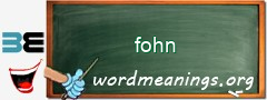 WordMeaning blackboard for fohn